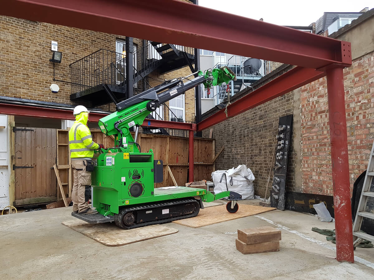 RSJ beam installation process in London